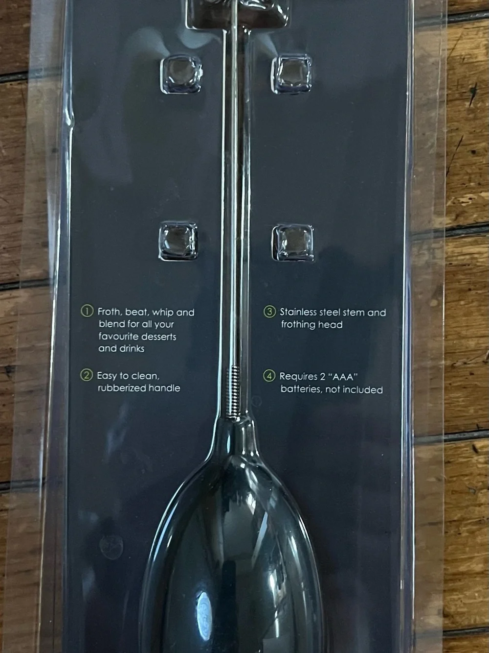 Handheld Electric Milk Frother - Black by Fresco. New
